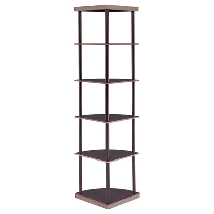Bonwick 72-inch 5-shelf Corner Bookshelf Cappuccino