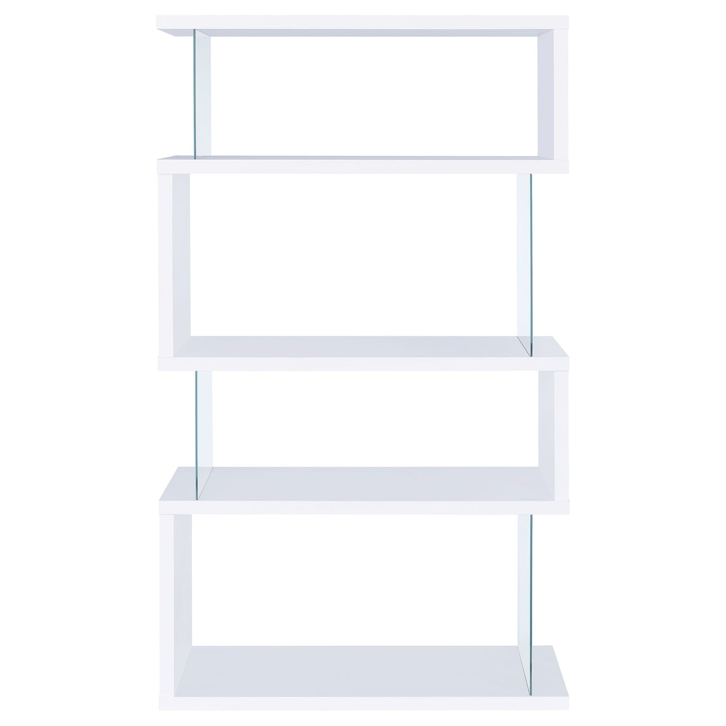 Emelle 63-inch 4-shelf Glass Panel Bookshelf Black