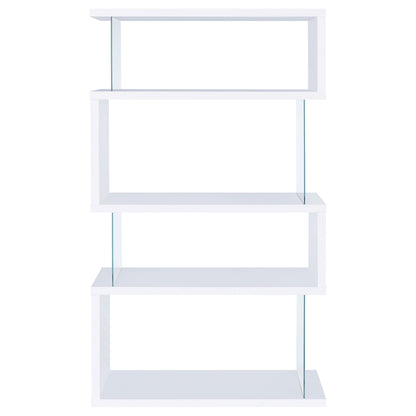 Emelle 63-inch 4-shelf Glass Panel Bookshelf Black