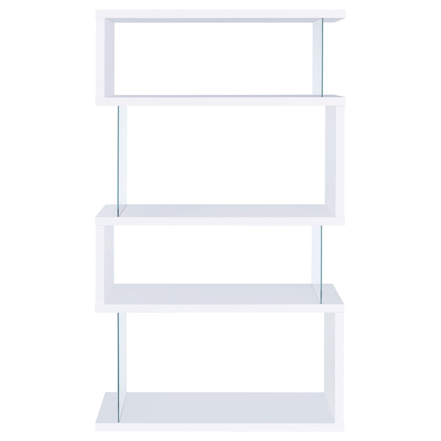 Emelle 63-inch 4-shelf Glass Panel Bookshelf Black