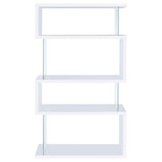 Emelle 63-inch 4-shelf Glass Panel Bookshelf Black