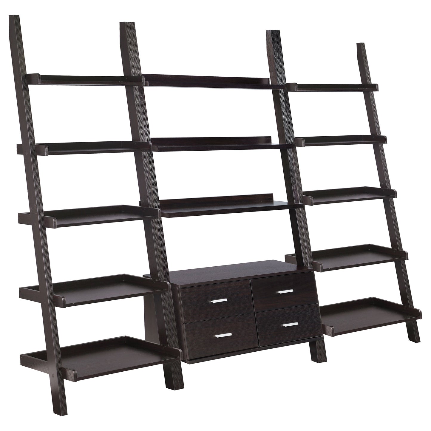 Colella Ladder Desk and Bookcase Set Cappuccino