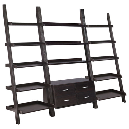 Colella Ladder Desk and Bookcase Set Cappuccino