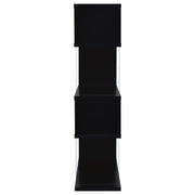 Emelle 63-inch 4-shelf Glass Panel Bookshelf Black
