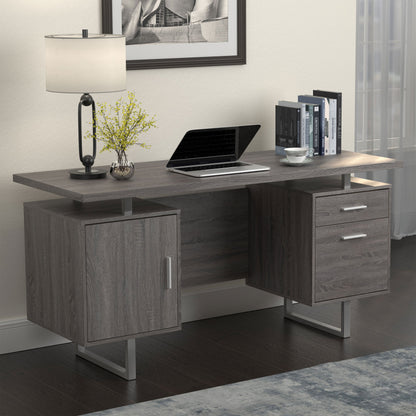 Lawtey 60-inch 2-drawer Computer Desk White High Gloss