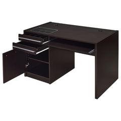 Escritorio de oficina Halston de 47 pulgadas con 2 cajones y gabinete color capuchino