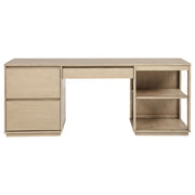 Harkes 75-inch 3-drawer Computer Desk with Adjustable Shelf Light Elm