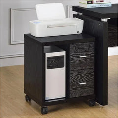 Peel Black 2-Drawer CPU Stand