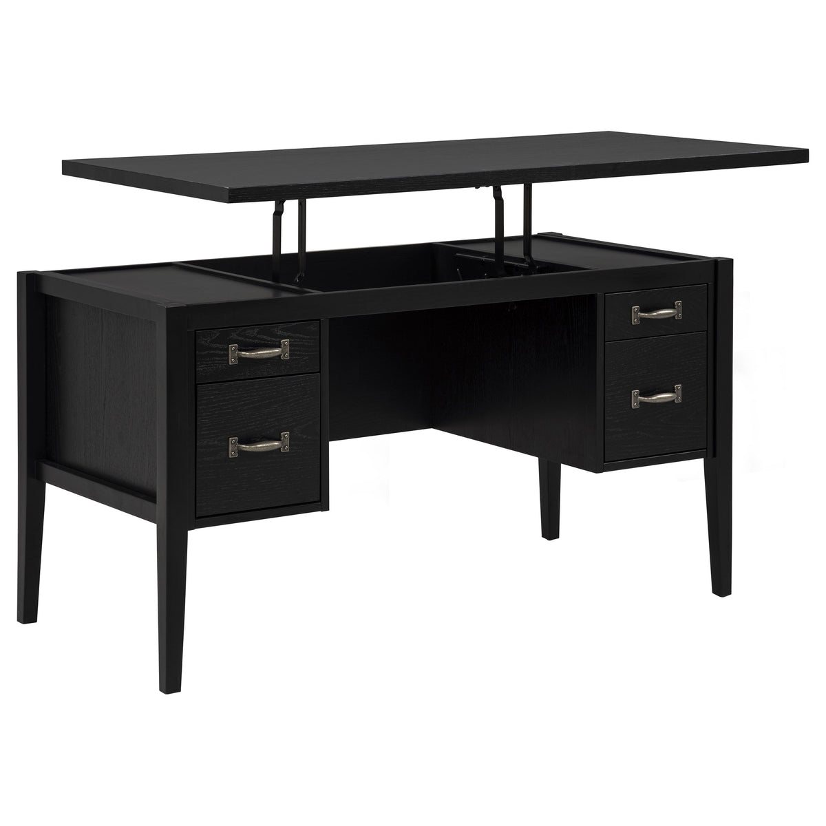 Graham 4-Drawer Lift-Top Computer Desk Black
