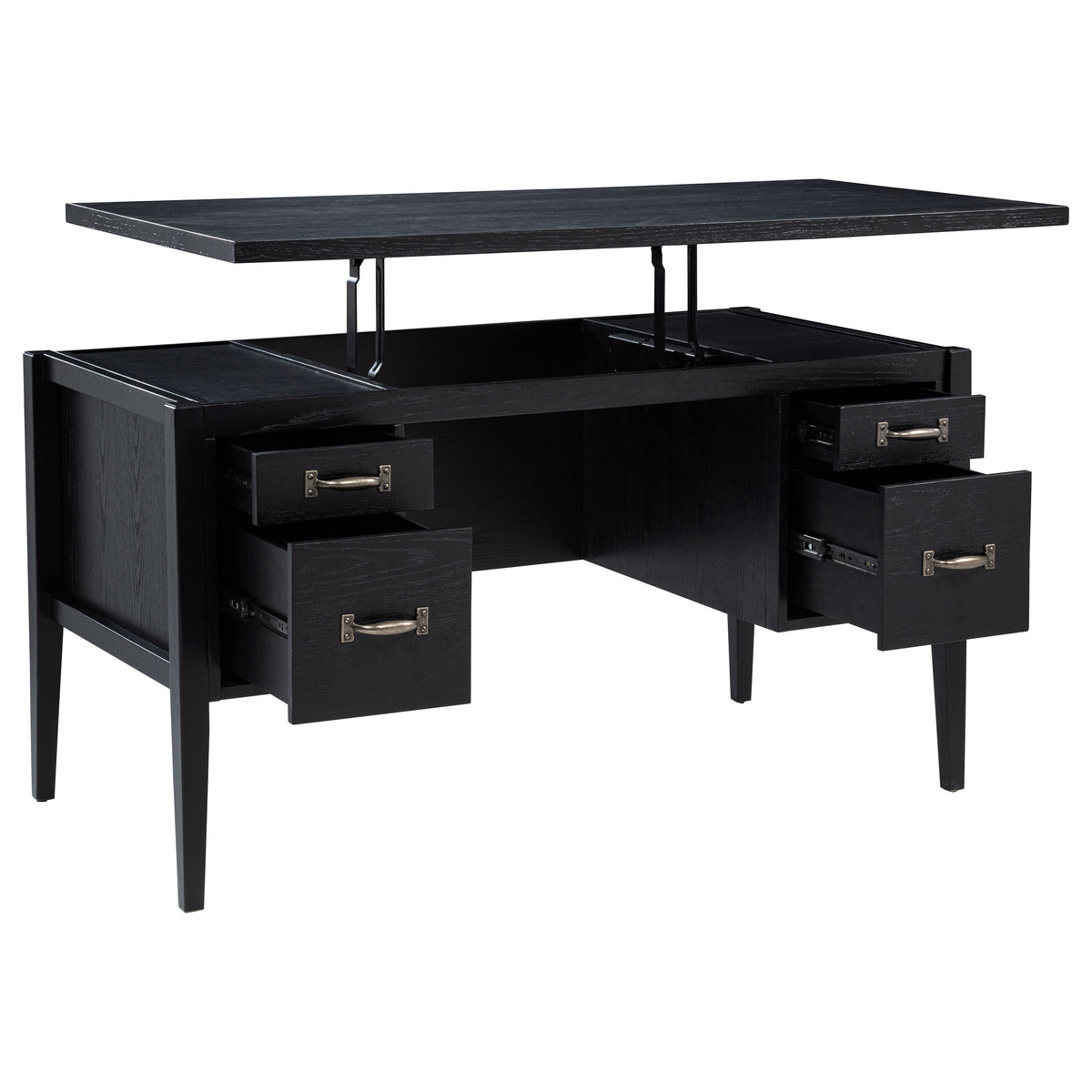 Graham 4-Drawer Lift-Top Computer Desk Black