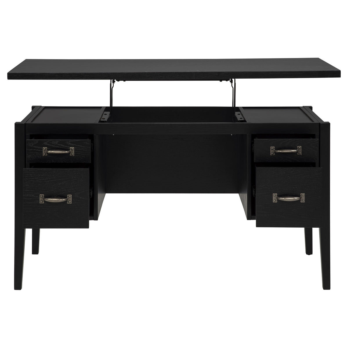 Graham 4-Drawer Lift-Top Computer Desk Black