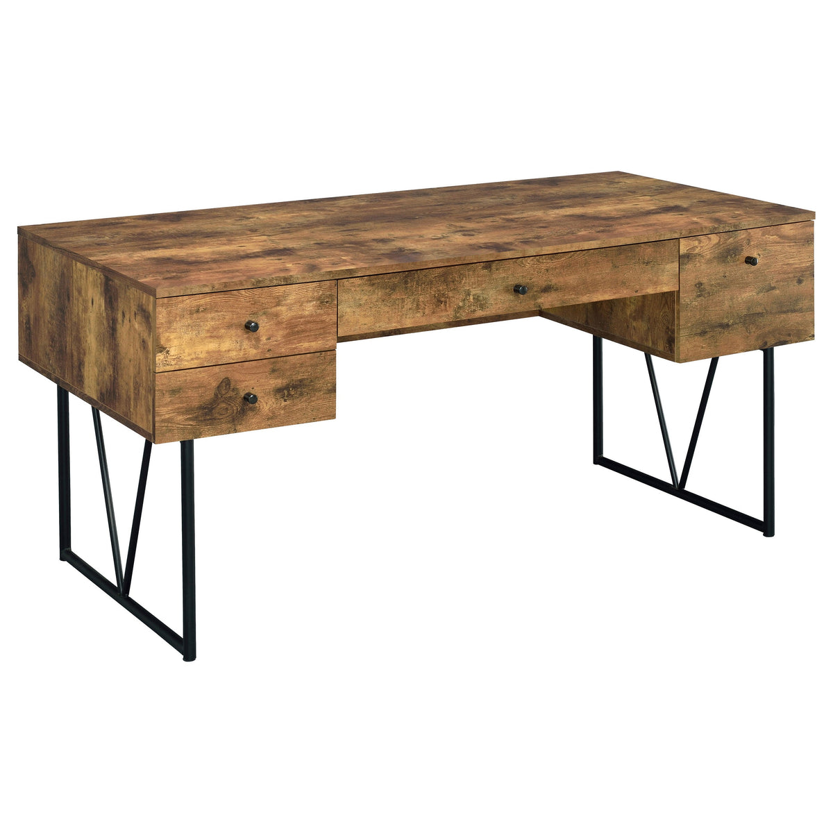 Escritorio Analiese de 63 pulgadas con 4 cajones, madera flotante gris