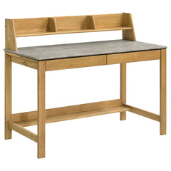 Besler 47-inch SmartTop™ Writing Desk with Shelf Cement and Natural