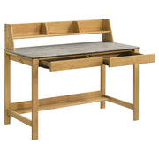 Besler 47-inch SmartTop™ Writing Desk with Shelf Cement and Natural