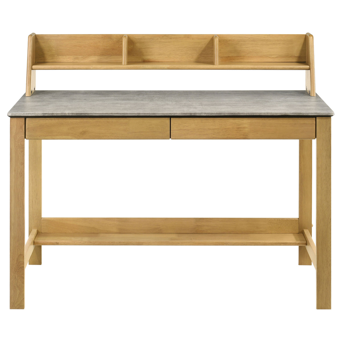 Besler 47-inch SmartTop™ Writing Desk with Shelf Cement and Natural