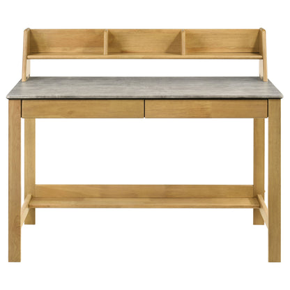 Besler 47-inch SmartTop™ Writing Desk with Shelf Cement and Natural