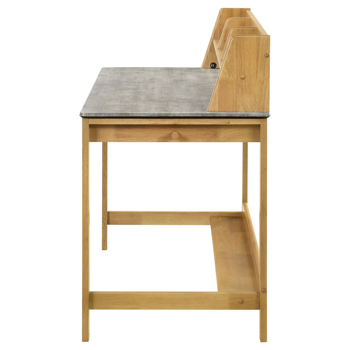 Besler 47-inch SmartTop™ Writing Desk with Shelf Cement and Natural