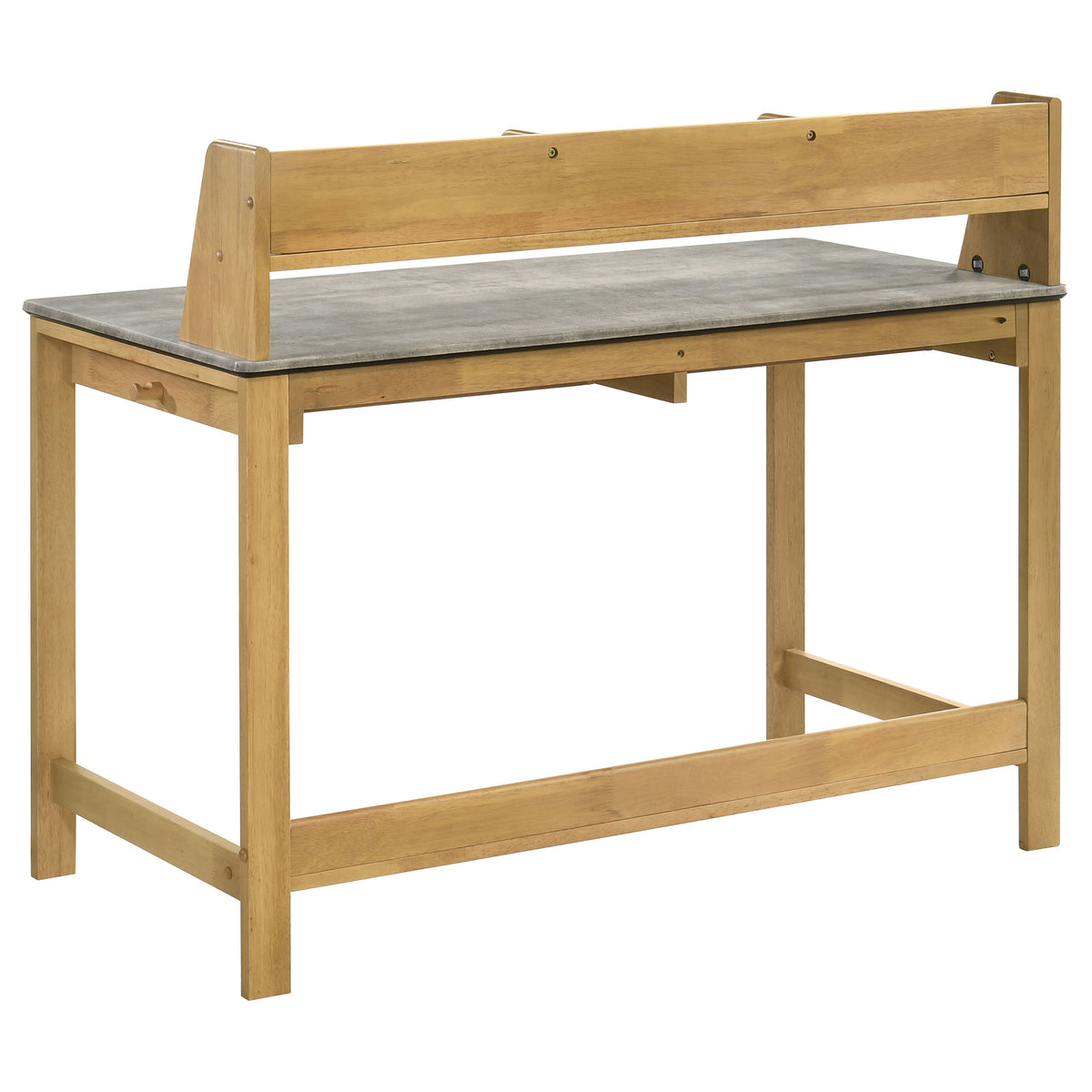Besler 47-inch SmartTop™ Writing Desk with Shelf Cement and Natural