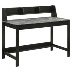 Besler 47-inch SmartTop™ Writing Desk with Shelf Grey Stone and Black