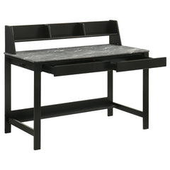 Besler 47-inch SmartTop™ Writing Desk with Shelf Grey Stone and Black