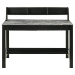 Besler 47-inch SmartTop™ Writing Desk with Shelf Grey Stone and Black