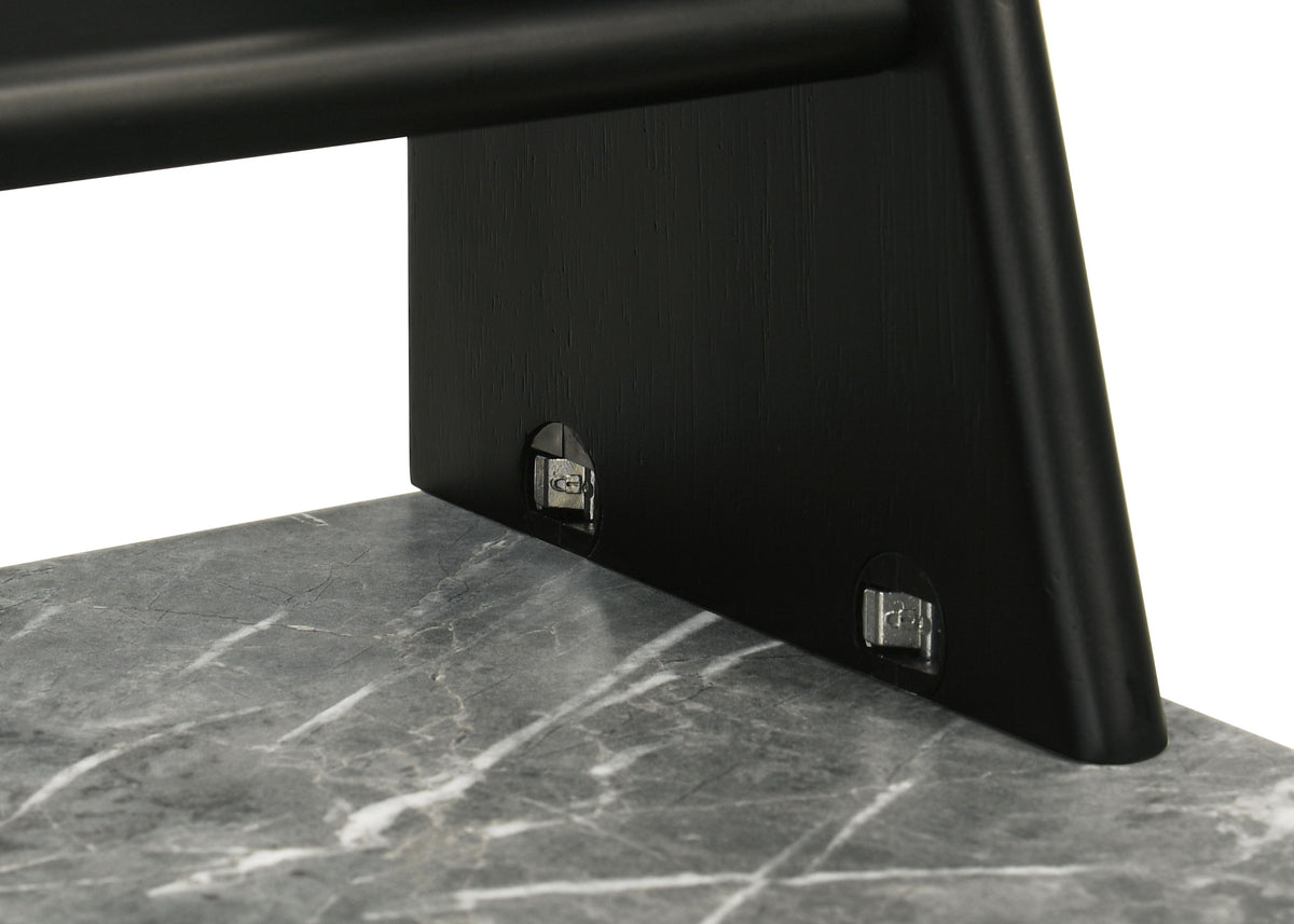 Besler 47-inch SmartTop™ Writing Desk with Shelf Grey Stone and Black