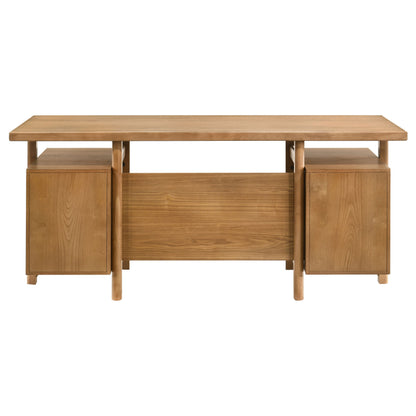 Roldan 69-inch 4-drawer Computer Desk with File Drawer Light Ash