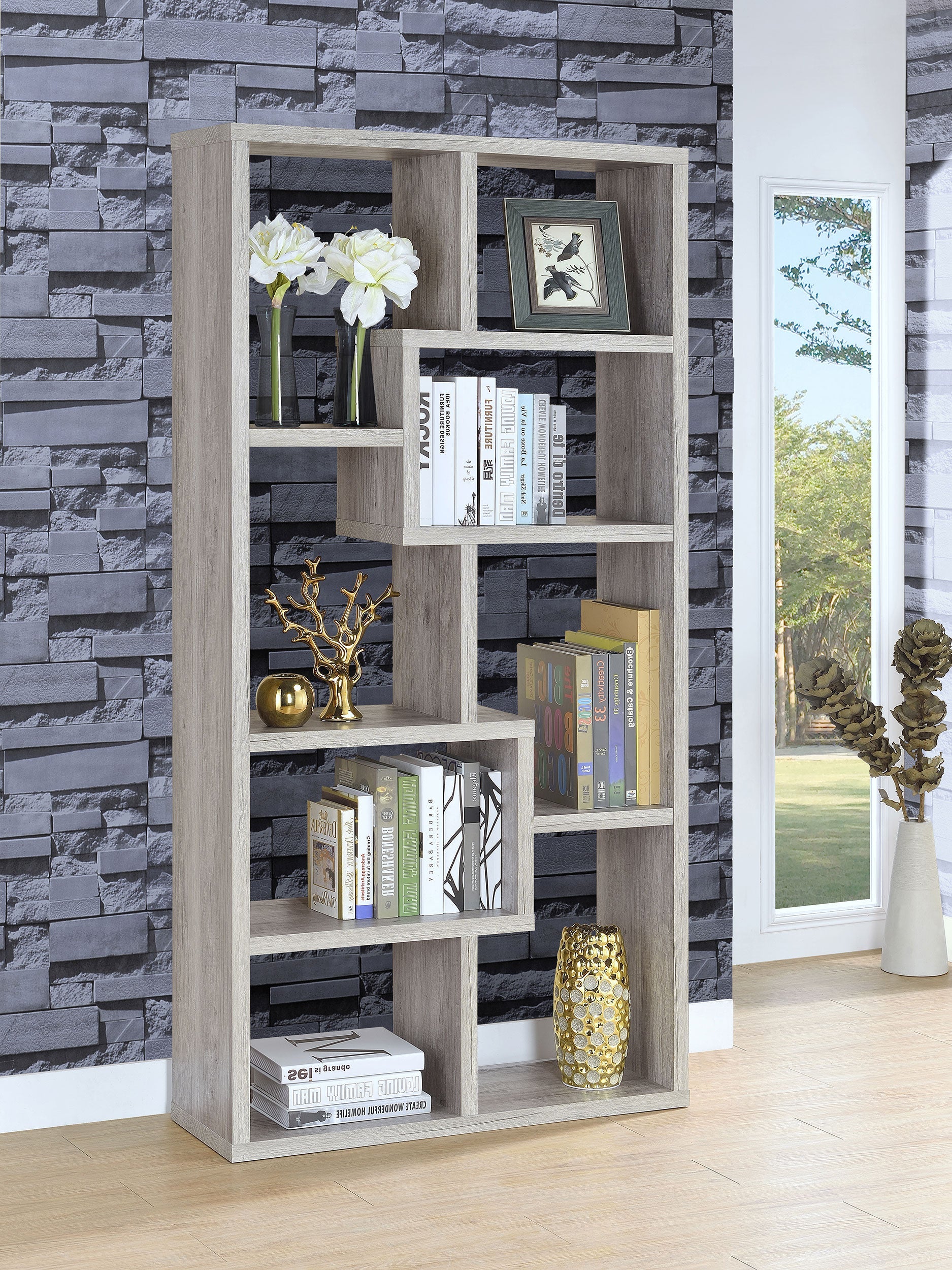 Theo 71-inch 7-shelf Bookshelf Cappuccino – Canales Furniture