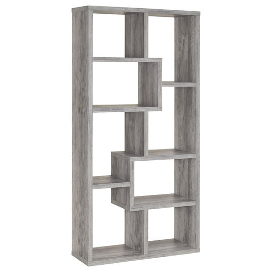 Theo 71-inch 7-shelf Bookshelf Cappuccino