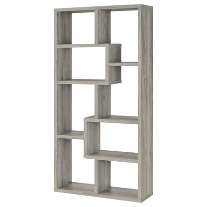 Theo 71-inch 7-shelf Bookshelf Cappuccino