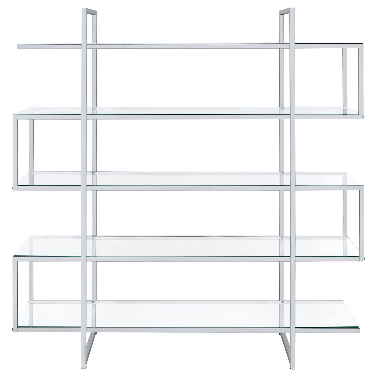 Elmer 63-inch 5-shelf Bookshelf Clear and Chrome