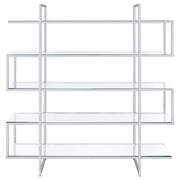 Elmer 63-inch 5-shelf Bookshelf Clear and Chrome