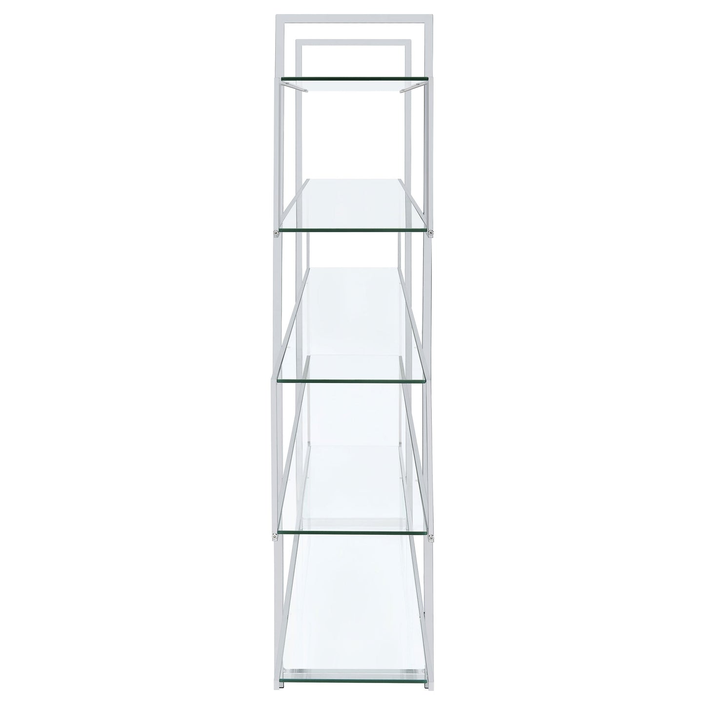 Elmer 63-inch 5-shelf Bookshelf Clear and Chrome