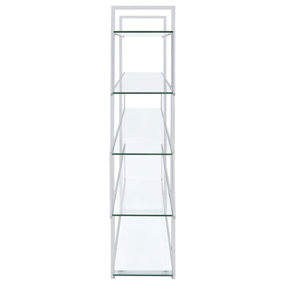 Elmer 63-inch 5-shelf Bookshelf Clear and Chrome