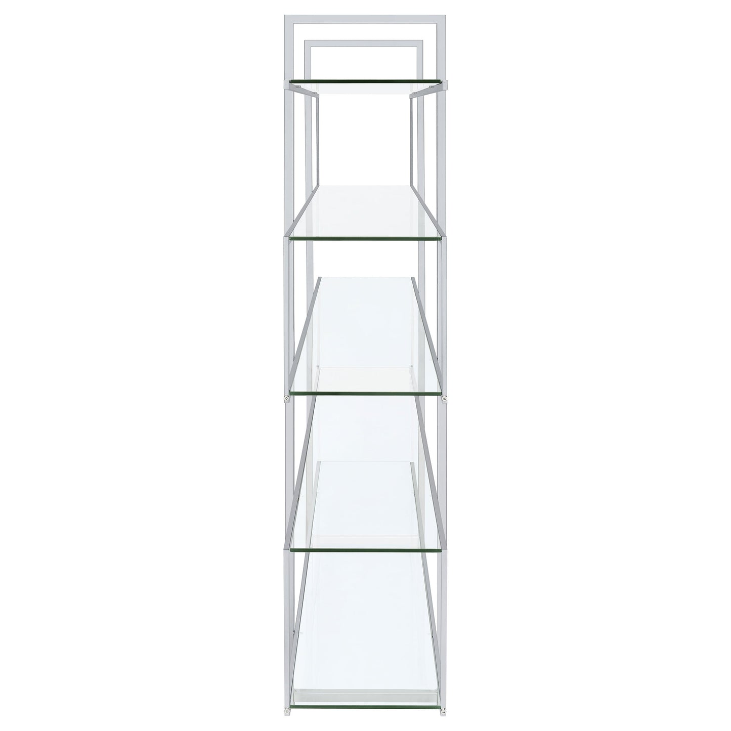 Elmer 63-inch 5-shelf Bookshelf Clear and Chrome