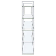 Elmer 63-inch 5-shelf Bookshelf Clear and Chrome