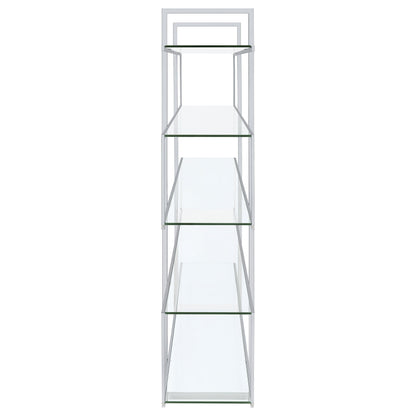 Elmer 63-inch 5-shelf Bookshelf Clear and Chrome
