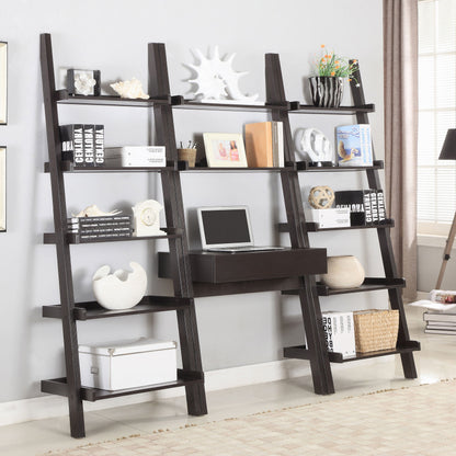 Colella Ladder Desk and Bookcase Set Cappuccino