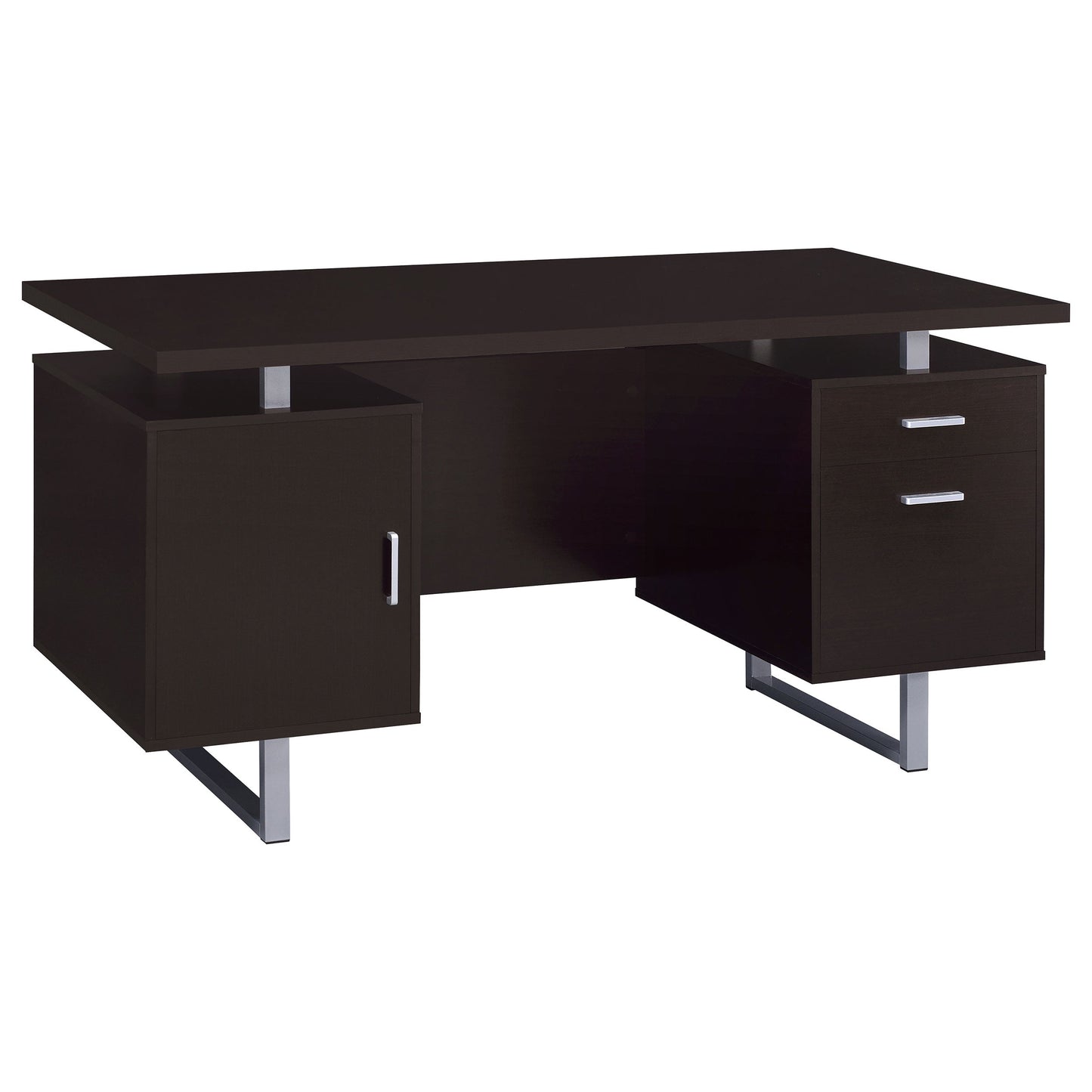 Lawtey 60-inch 2-drawer Computer Desk White High Gloss