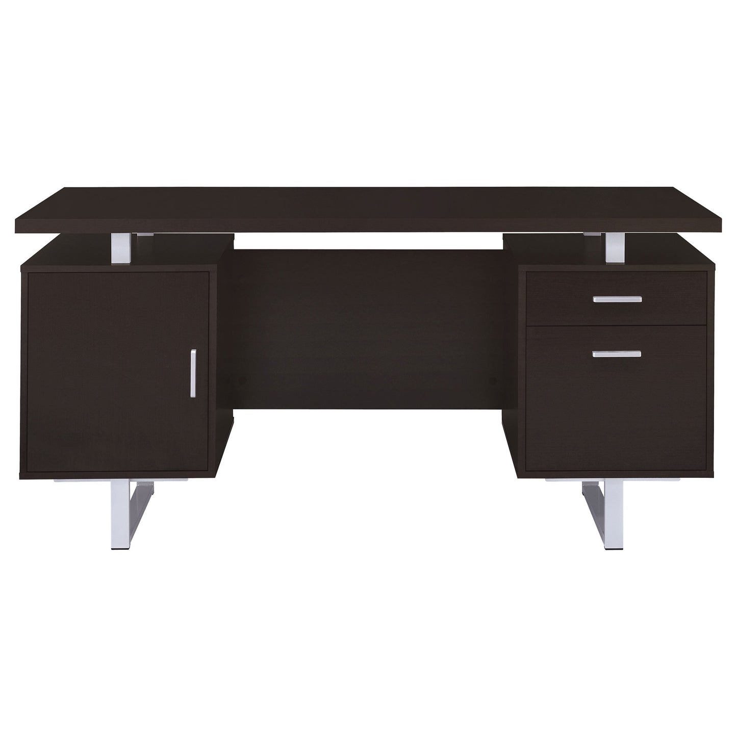 Lawtey 60-inch 2-drawer Computer Desk White High Gloss