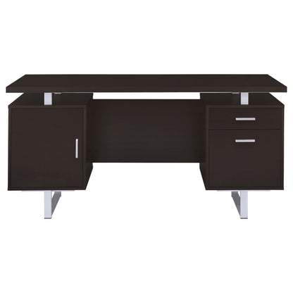 Lawtey 60-inch 2-drawer Computer Desk White High Gloss