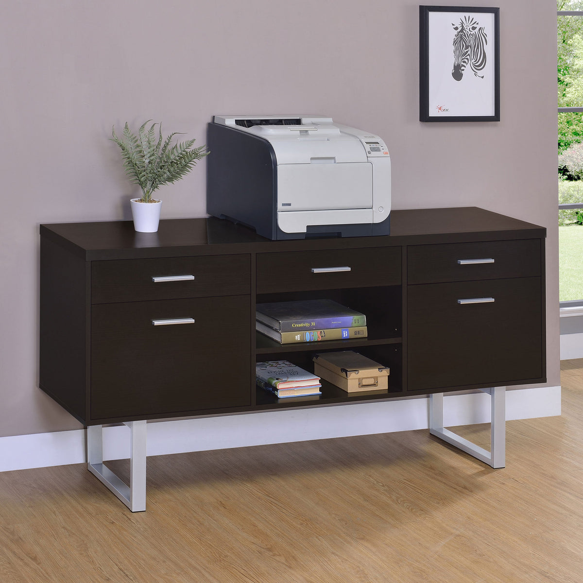 Credenza Cappuccino de almacenamiento para oficina en casa de 5 cajones Lawtey