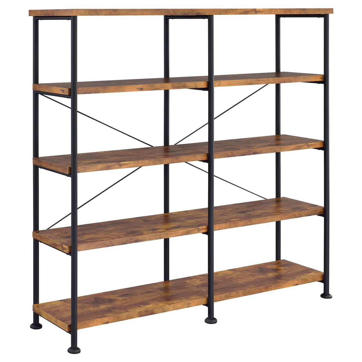 Analiese 63-inch 4-shelf Double Bookshelf Grey Driftwood