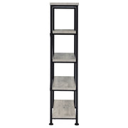 Estantería Analiese de 63 pulgadas y 4 estantes de madera gris
