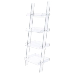 Estantería de escalera acrílica Amaturo de 72 pulgadas y 4 estantes, transparente