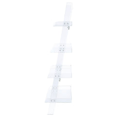 Estantería de escalera acrílica Amaturo de 72 pulgadas y 4 estantes, transparente
