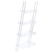 Estantería de escalera acrílica Amaturo de 72 pulgadas y 4 estantes, transparente