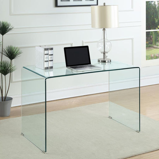 Ripley Glass Writing Desk Clear - Canales Furniture