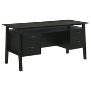 Goodson 64-inch 4-Drawer Double Pedestal Computer Desk Black