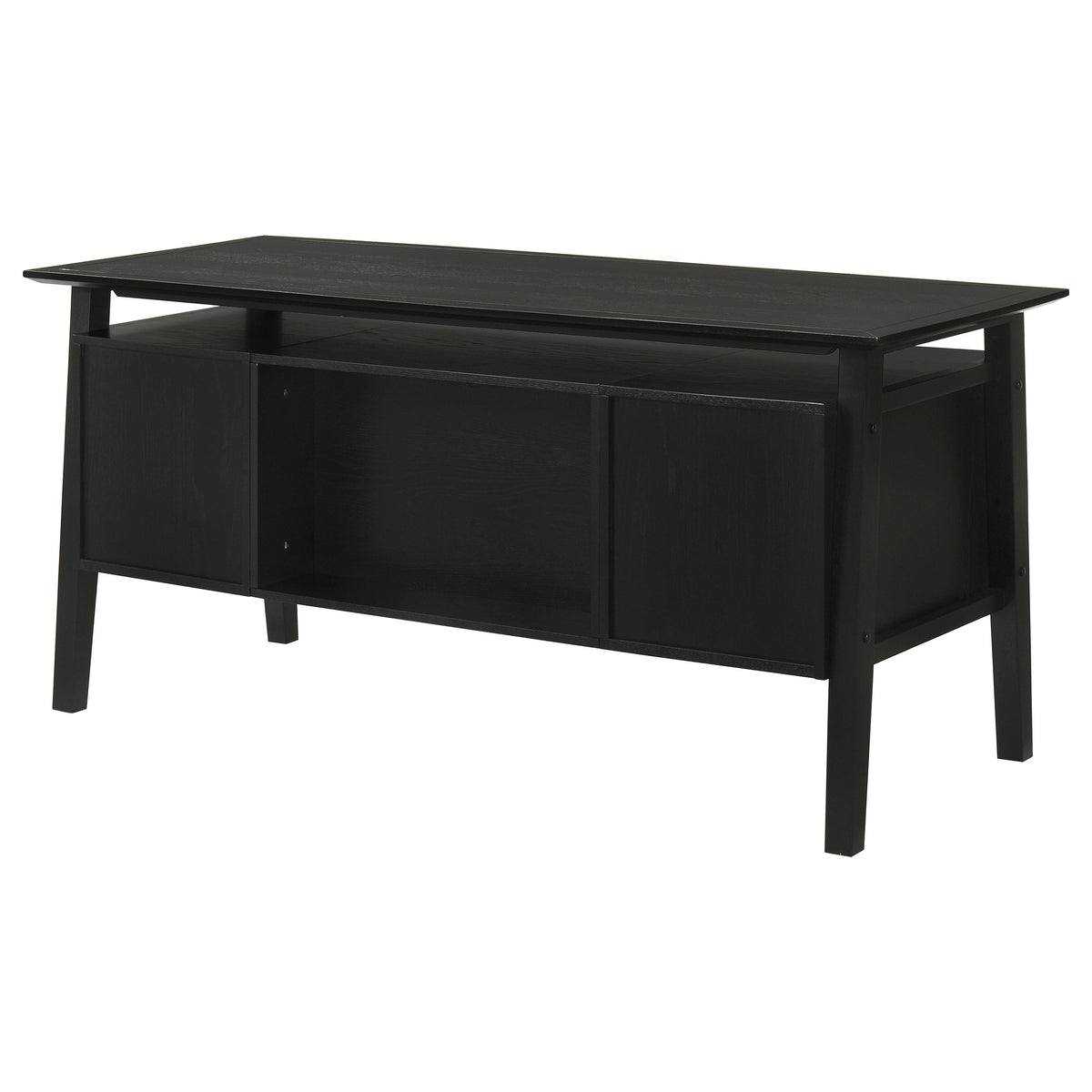 Goodson 64-inch 4-Drawer Double Pedestal Computer Desk Black